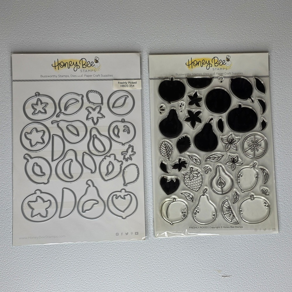 NEW Honey Bee Stamps Freshly Picked Stamp Die Set Fruit HBST-254 HBDS-254 Crafts
